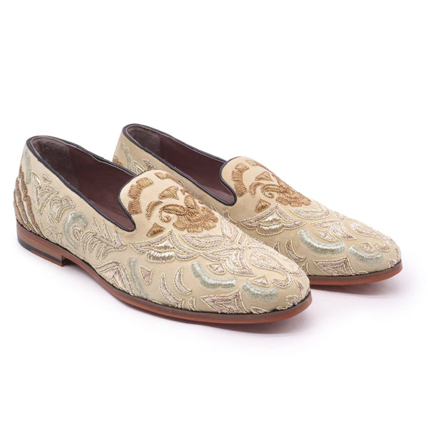 Kingly Royal Pattern Art Hand Embroidered Shoes | VLT EMB 0074