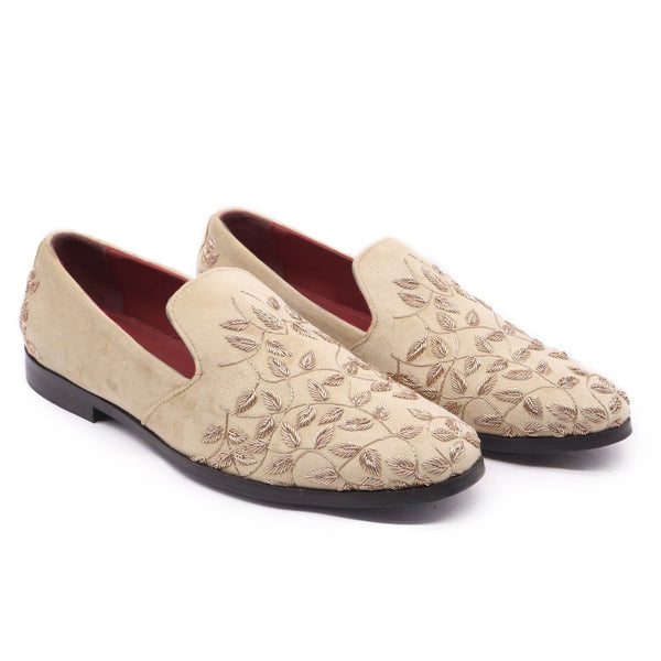 Hand Embroidered Zardosi Wedding Slip-Ons | VLT EMB