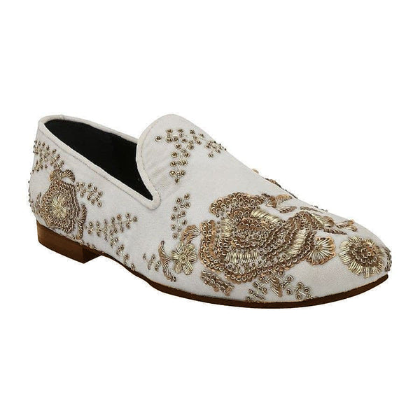 Embroidered Groom Wedding Shoes Cream | VLT EMB 0171