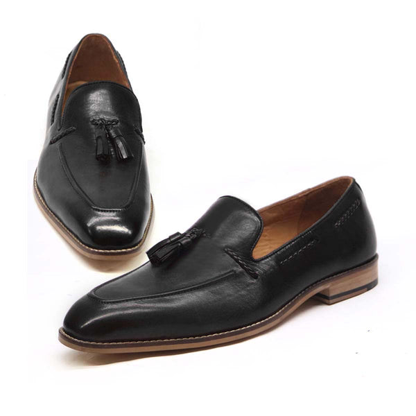 Tassels loafer in genuine leather (black) | LTR 0006