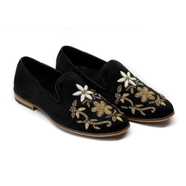 Hand Embroidered Zardosi Wedding Slip-Ons  |