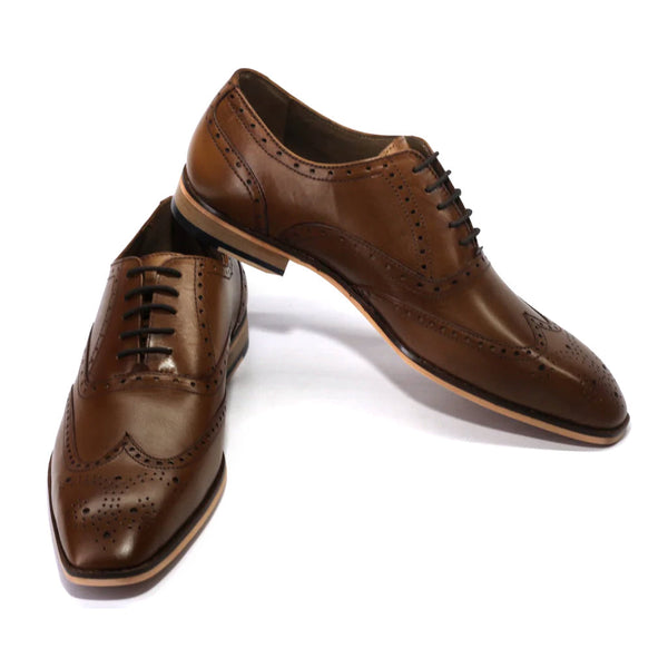 Wing Tip Exquisite OXFORD brown Genuine Leather Shoes | LTR 0145