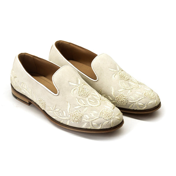 Royalfee Emmaanuel Embroidered  Velvet Slip-On | VLT EMB 0132